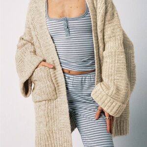 Cozy Beige Knit Cardigan